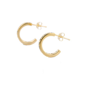 ต่างหูห่วงพลอยแซฟไฟร์สีน้ำเงิน14K,ต่างหูตัวดีสีเหลืองทองต่างหูห่วงตัว C เครื่องประดับสำหรับผู้หญิง - Product Image 3