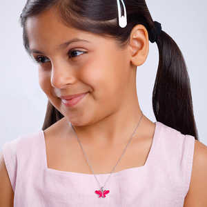 Lindo Colgante de Mariposa Plateada para Niños con Cadena para Uso Diario, Joyería Juvenil - Product Image 5