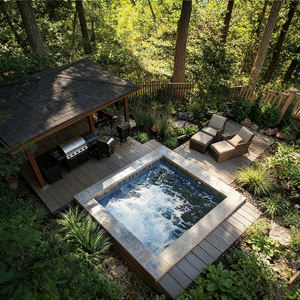 Piscina de Fibra de Vidrio Fabricada en Fábrica con Jets Ajustables, Calentador, Iluminación LED y Azulejos de Mosaico - Product Image 4