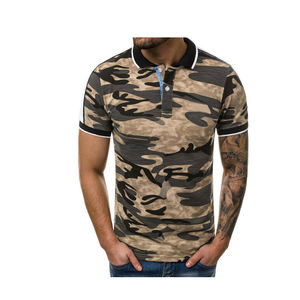 Camiseta de manga corta de algodón a rayas para hombre, Polo bordado - Product Image 6