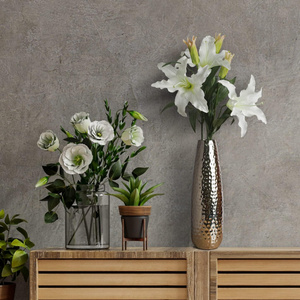 Florero de cobre antiguo con diseño martillado, decoración del hogar de estilo clásico lujoso para impresionantes arreglos florales, macetas de jardín - Product Image 4