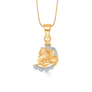 Colgante Religioso de Ganesha en Oro Amarillo Mangalmurta para Hombres y Mujeres - Product Image 2