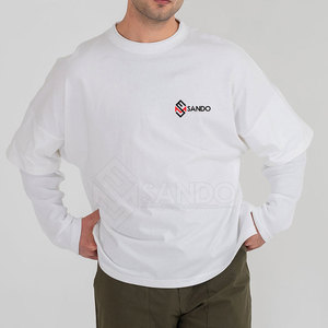 T-shirt double couche pour hommes les plus vendus 100% coton à séchage rapide et vêtements décontractés respirants - Product Image 1