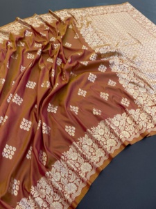 Nuevo traje de diseñador, superventas, blusa sari de algodón Banarasi puro suave con trabajo de tejido, aspecto elegante, compras en línea de la India - Product Image 3