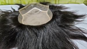 Pelucas de estilo ondulado del Cuerpo europeo para hombres, sistemas de reemplazo de tupé de cabello humano Remy NPU con base de seda Mono, recto rizado - Product Image 5