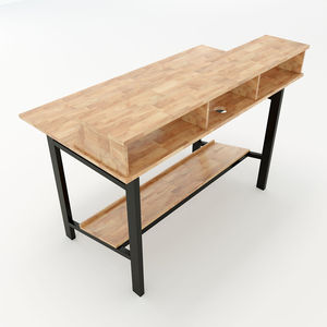 Escritorio Moderno de Diseño Simple de 120x65x90cm en Madera de Caucho con Patas de Hierro y Cajón de Almacenamiento para Dormitorio-SD68005 - Product Image 5