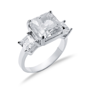 Clear Quartz <b>CZ</b> Stone Square Design Cluster Zircon 925 Sterling Silver <b>Ring</b> Wholesale Turkish Jewelry - Product Image 3
