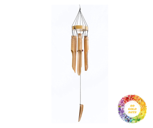 กระดิ่งลมไม้ไผ่เป็นมิตรกับสิ่งแวดล้อมสำหรับสวนและลานบ้านโทนไม้สำหรับทำสมาธิและพักผ่อนของตกแต่งบ้าน - Product Image 1