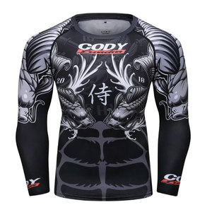 T-shirt Rash Guard Unisexe à Manches Longues pour MMA, Haut de Compression BJJ Imprimé Personnalisé, Technologie de Tissu OEM, Marque Personnalisée pour Hommes et Femmes - Product Image 2
