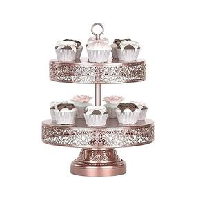 Soporte de pastel de estilo lujoso Soporte de pastel de calidad premium de aluminio Elegante para fiestas de hotel Uso de decoración de mesa. - Product Image 2