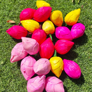 Décor d'arbre de Noël en bois Sola écologique ornement de pièce maîtresse de vacances naturelle avec des bourgeons de Lotus cadeau floral pour la décoration intérieure - Product Image 1