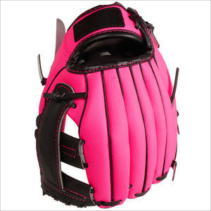 2025 mitaines de baseball extérieures personnalisées professionnelles gants pour enfants en gros en rose vif et jaune fabriqués à partir de cuir - Product Image 3