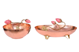 Ensemble personnalisé de 2 bols en cuivre à joint bol décoratif de cuisine bol design martelé - Product Image 3