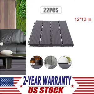 22 Uds. Azulejo de cubierta entrelazado de teca moderno 12*12 pulgadas Patio jardín almacén suelo suave antideslizante 18mm vida al aire libre - Product Image 1