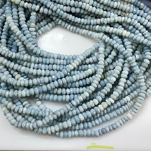 Perles en forme de rondelle à facettes en opale bleue perles en gros de pierres précieuses naturelles pour la fabrication de bijoux - Product Image 4