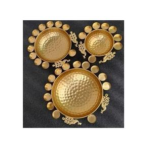 Lot de 2 Urli en laiton martelé de la plus grande qualité Forme ronde Diwali Décoration Urli pour mariage et événement - Product Image 5