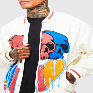 Chaqueta de bombardero Unisex personalizada de alta calidad para hombre, chaqueta blanca de lana Varsity Letterman para invierno con parche, novedad de 2024 - Product Image 3