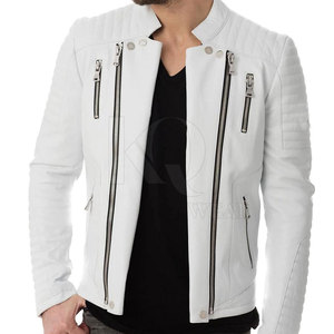 Veste en cuir pour homme grande taille en gros, utilisation en extérieur, réversible, respirante, col montant, logo frontal, nouveau design - Product Image 1