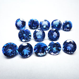 พลอย Tanzanite สีฟ้าธรรมชาติทรงกลมหลายขนาดตัดเป็นเหลี่ยมเพชรพลอยมีค่าพลอยวันเกิดสำหรับการทำเครื่องประดับที่ดี - Product Image 1