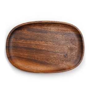 Plateau de service en bois d'acacia fait à la main au meilleur prix avec poignées en bois naturel - Product Image 1