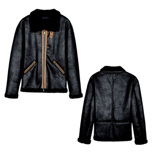 Chaqueta de Cuero Genuino para Hombre, Estilo Motero, Piel de Vacuno Real, con Logotipo Personalizado, Abrigo de Invierno, Tallas Grandes, Resistente al Viento, con Cierre, Venta al Por Mayor - Product Image 3