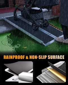 <span class=keywords><strong>Rampe</strong></span> portable antidérapante en aluminium pour fauteuils roulants, pour marches de maison, plateformes de chargement en aluminium et seuils de porte - Product Image 4