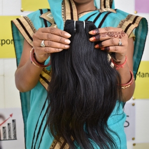 Extensions de cheveux humains indiens vierges bon marché Remy couleur noire longue longueur soyeuse droite à 100% haute qualité extensions - Product Image 4