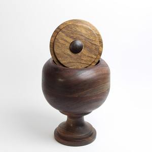 Bol à sel et poivre rond en bois d'acacia fait à la main technique polie pour récipient à sucre et assaisonnement - Product Image 3