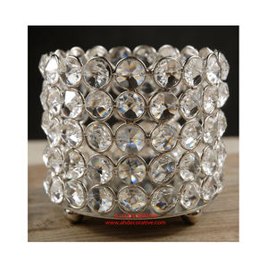 Soporte de luz en T para decoración de habitación, Set votivo de 3 luces decorativas personalizadas, de cristal dorado, único, clásico y moderno, hecho a mano - Product Image 3