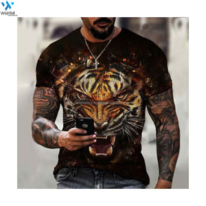 T-shirts pour hommes OEM T-shirt graphique à épaules tombantes en polyester 100% avec sublimation 3D Hip Pop Design - Product Image 2