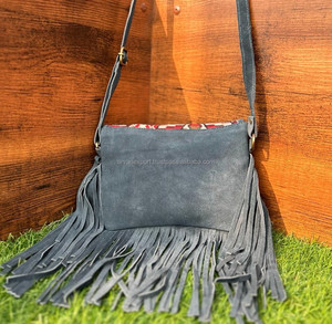 Nouveau fait à la main Offre Spéciale Jacquard daim cuir frange sac à bandoulière multi-usage nouveau Design Vintage sac à bandoulière pas cher taux produit en vrac - Product Image 5