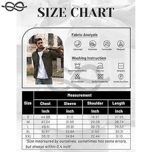 Veste cargo légère pour homme coupe-vent avec fermeture éclair et col montant sur le devant Veste en coton multi-poches Vêtements d'extérieur décontractés - Product Image 6