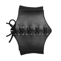 Corset Overbust Nouveau Design en Cuir Noir Respirant Écologique avec Lacets Frontaux Broderie Rembourrage Fessier Style Fétichiste