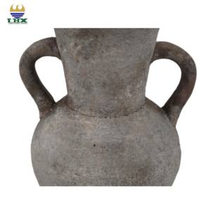 Florero de cerámica Wabi-Sabi de fábrica <span class=keywords><strong>con</strong></span> orejas dobles, jarrón antiguo moderno hecho a mano único, decoración Ideal para flores secas - Product Image 4