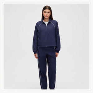 <b>Women's</b> Lightweight 100% Nylon Zip-Up Breathable Wind Resistant Athleisure <b>Jacket</b> with Full-Length Turn-down Collar Side Pockets - Product Image 1