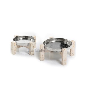 Stainless Steel And Mother Of Pearl Work Cake Stand Silver And <b>Pink</b> Color Cake Serving Stand With High Quality - Product Image 5