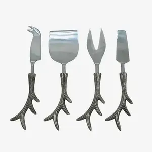 Ensemble d'outils de coupe de fromage en acier inoxydable élégant de 4 couverts couleur argent couverts parfaits pour les mariages hôtel maison accessoire - Product Image 5