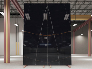 Sang Trọng Nero Saint Lorent 1200X3200-15Mm Chống Trượt Sàn Đất Sét Gạch Cổ Điển Cho Phòng Tắm Hiện Đại Phòng Khách Phòng Ngủ Nội Thất - Product Image 4