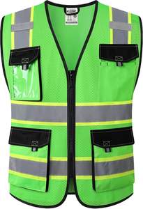 Gilet de sécurité réfléchissant léger Logo personnalisé maille respirante haute visibilité Construction vêtements de travail pour hommes - Product Image 4