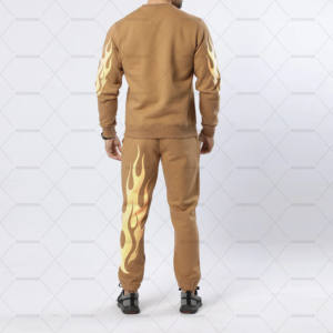 Ensemble survêtement homme à capuche, manches courtes, fermeture éclair, hiver, 2 pièces, léger, 100% coton - Product Image 4