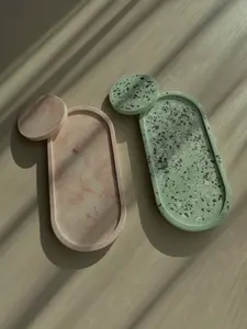 Juego de posavasos de mármol veteado Natural de calidad superior Accesorios modernos para el hogar y la villa interior - Product Image 4