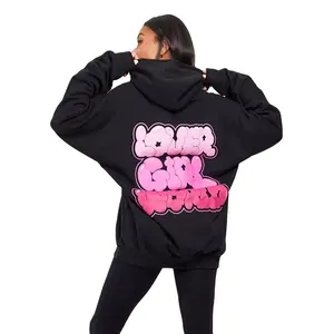Top Selling Unisex Boxy Fit Thick Fleece Black Pullover Hoodie With Graphic Print On Back For Sale In Low MOQ By Laz Industry