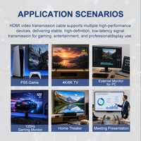 Câble HDMI 2.1 tressé durable, 48 Gbps, 8K 60Hz/4K 120Hz, idéal pour les téléviseurs haute résolution