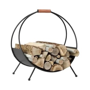 New Fire Pits stand Heavy Duty Black Metal Rustic Freestanding <b>Log</b> Holder <b>Rack</b> for Indoor/Outdoor Fireplace Wood Storage - Product Image 3