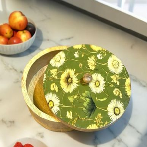 Boîte Roti en bois naturel avec pince en forme ronde de haute qualité Boîte Chapati pour ustensiles de cuisine avec couvercle détachable du vendeur indien - Product Image 6