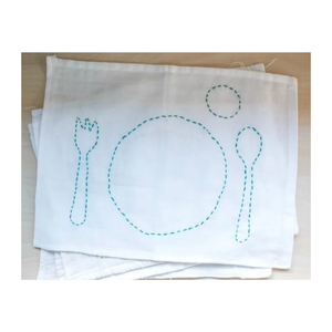 Elegant High Quality Striped <b>Blue</b> Yellow 30x45cm 240GSM Herringbone Weave Contemporary Pattern Handcrafted Indian <b>Table</b> <b>Mat</b> - Product Image 3