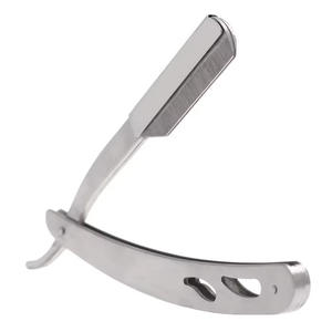Herramientas de peluquero para hombres, cuchillo de afeitar de peluquero de seguridad plegable de plata antigua, maquinilla de afeitar recta de acero inoxidable - Product Image 4