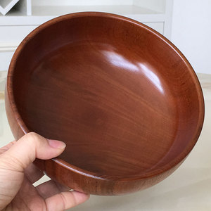 Handmade Acacia Wood Serving Bowl - Eco-Friendly <b>Round</b> Salad & Fruit <b>Basin</b> - Product Image 3