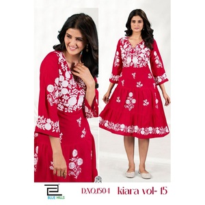 Blusa Moderna y Cómoda para Mujer, Estilo Indio-Pakistaní, 14 kg, Tela Rayón Lakhnavi, Completamente Cosida, Tejido Grueso con Relieve, Informal - Product Image 1