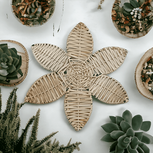 Luxury Eco-Friendly Rattan Flower <b>Wall</b> Decoration Artistic Daisy Tablemat Placement for Festive Christmas Basket Pattern - Product Image 3